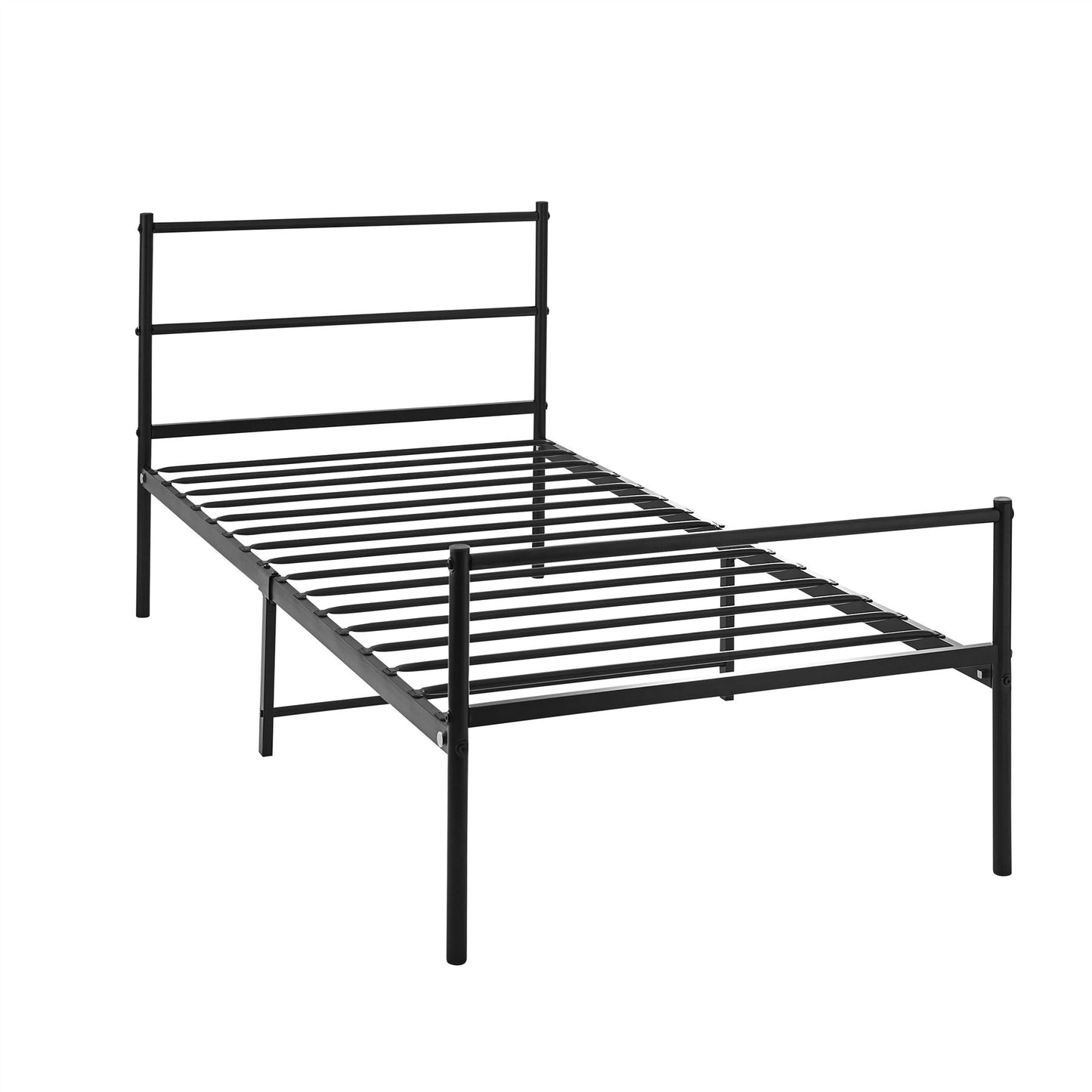 Extra Strong Single Metal Bed Frame In Black