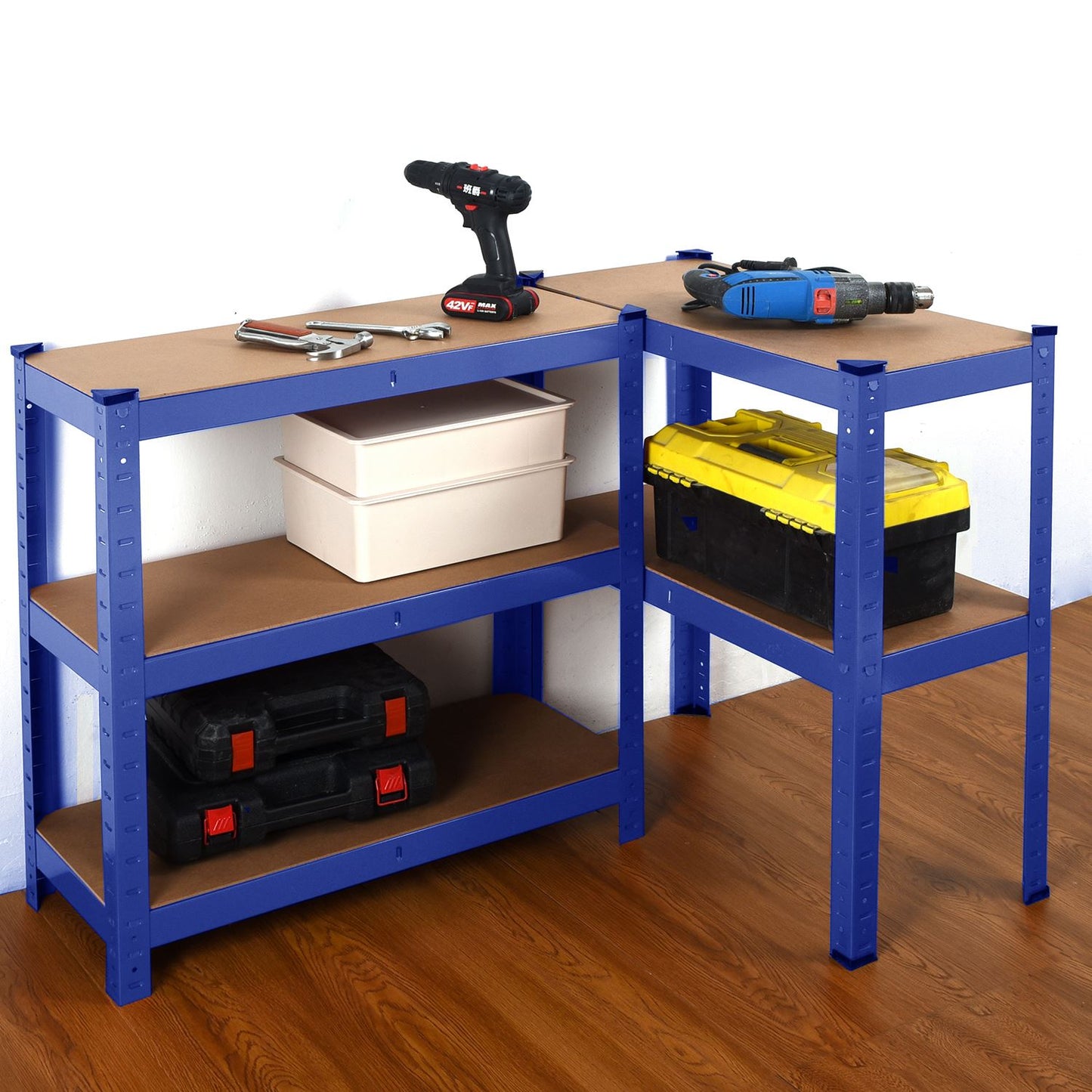 Heavy Duty Steel & MDF 5 Tier Racking in Blue