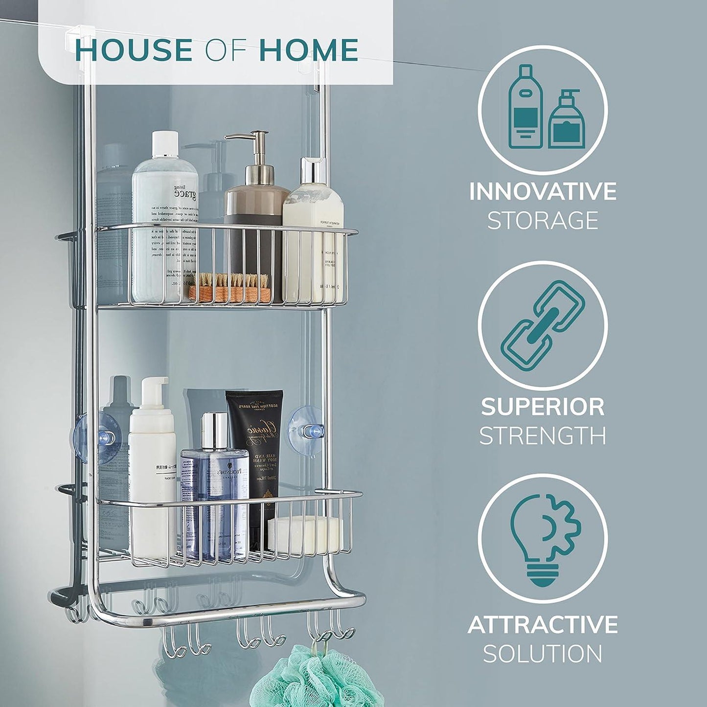 Over Door Shower Caddy In Nano Coating