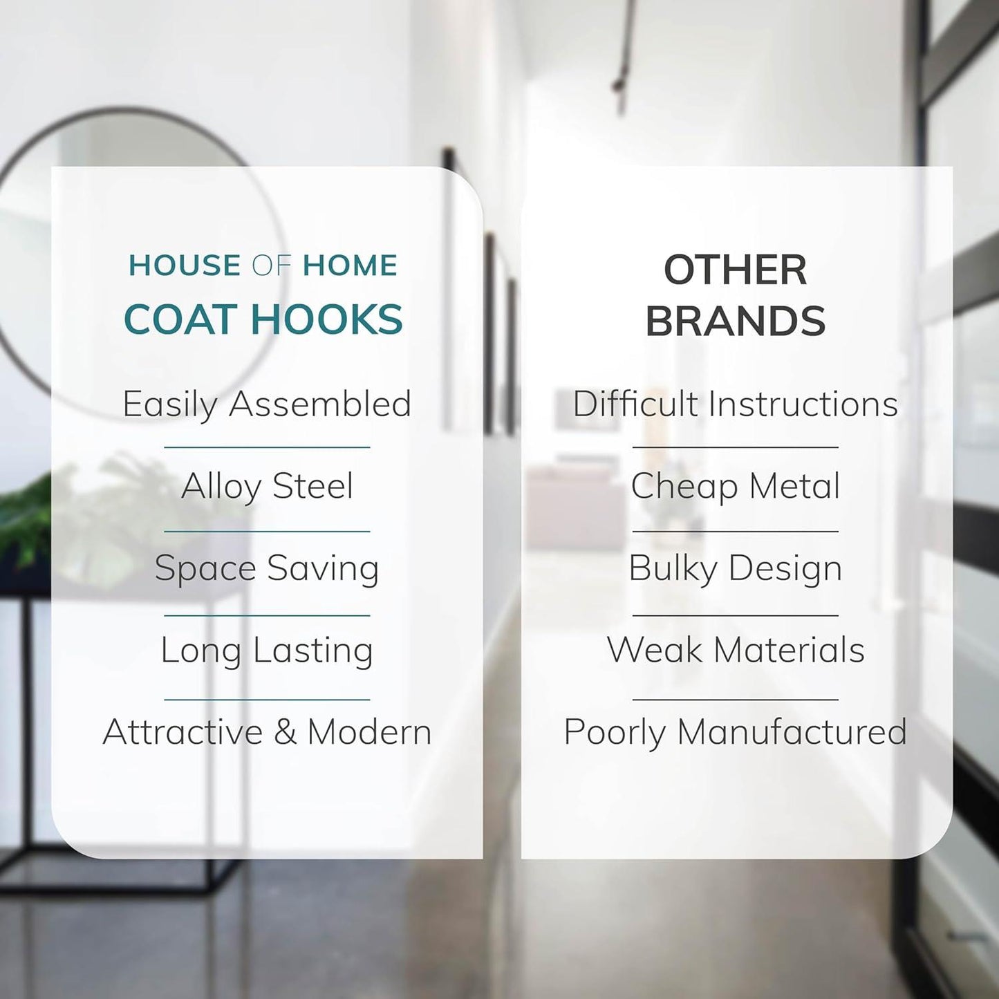 5 Door Hooks In Nickel On Grey Mountable Board
