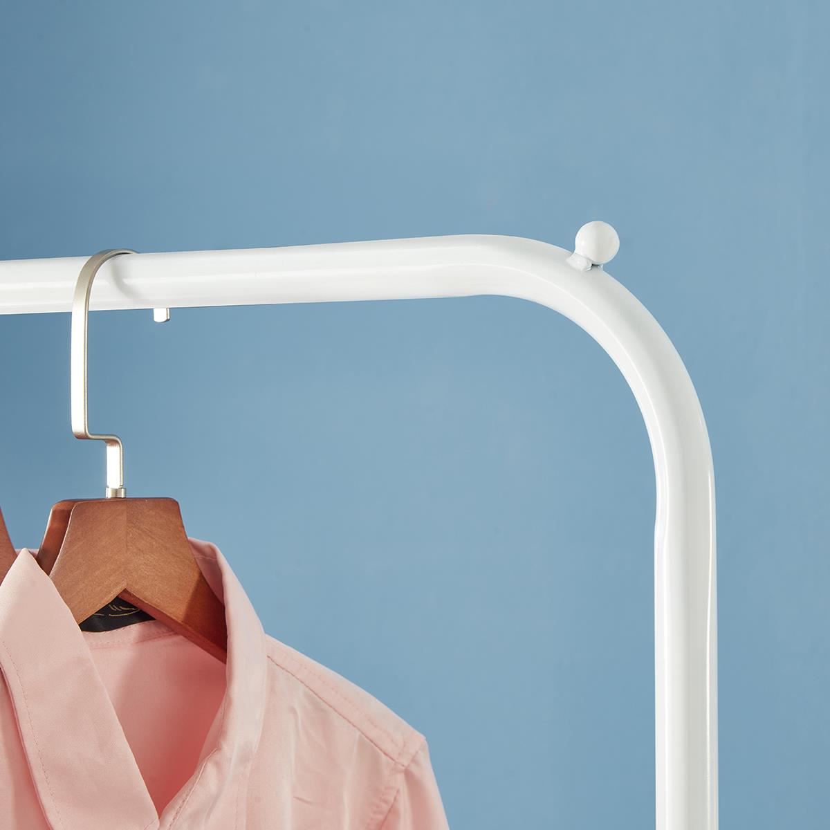 Clothes Rail Garment Rack With Shoe Storage Shelf Adjustable Feet Easy Build