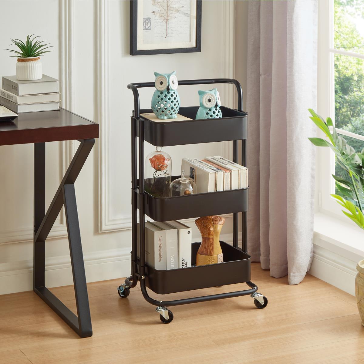 3 Tier Trolley Black