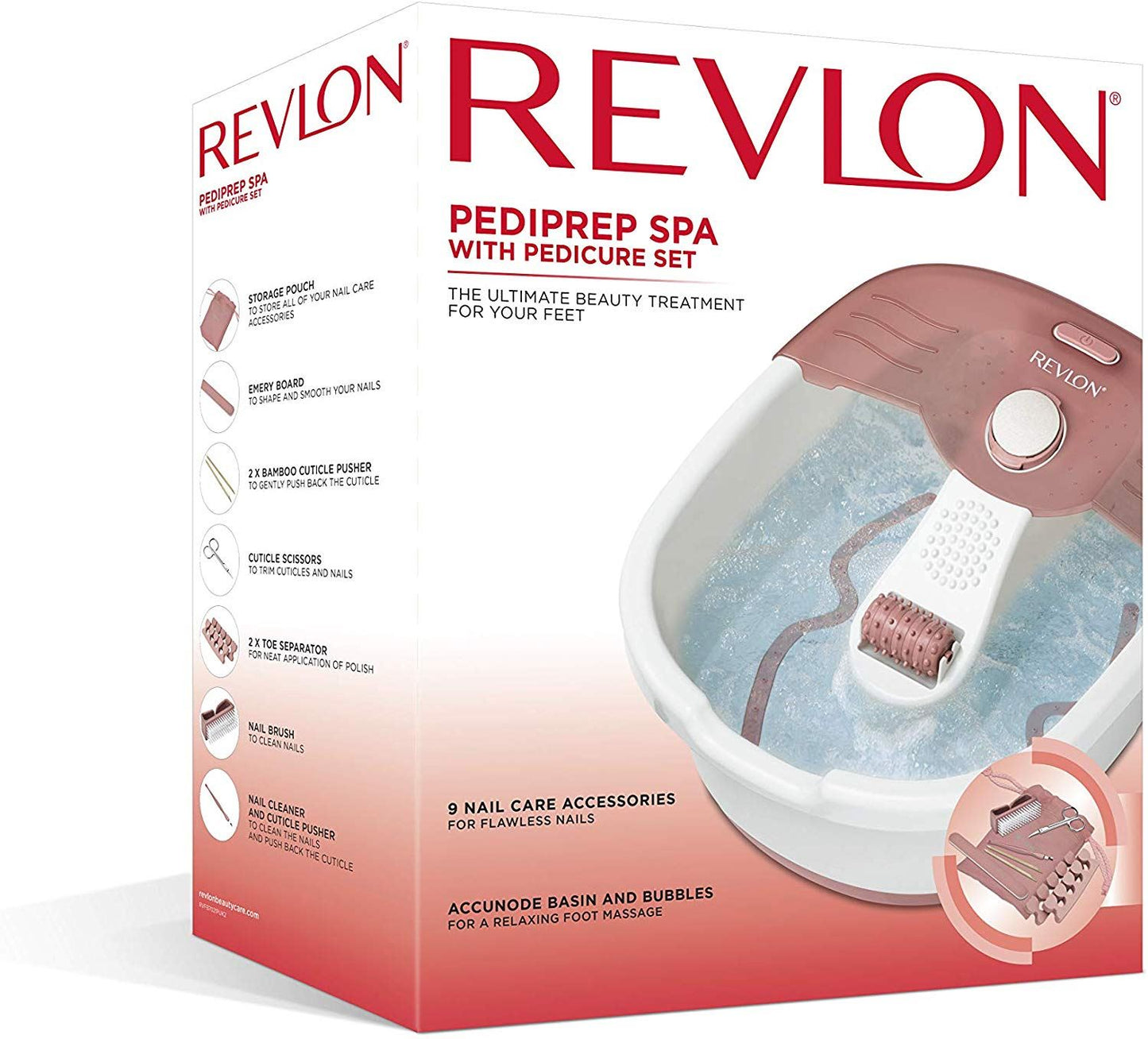 Revlon Pediprep Foot Spa and Pedicure Set with Nine Accessories