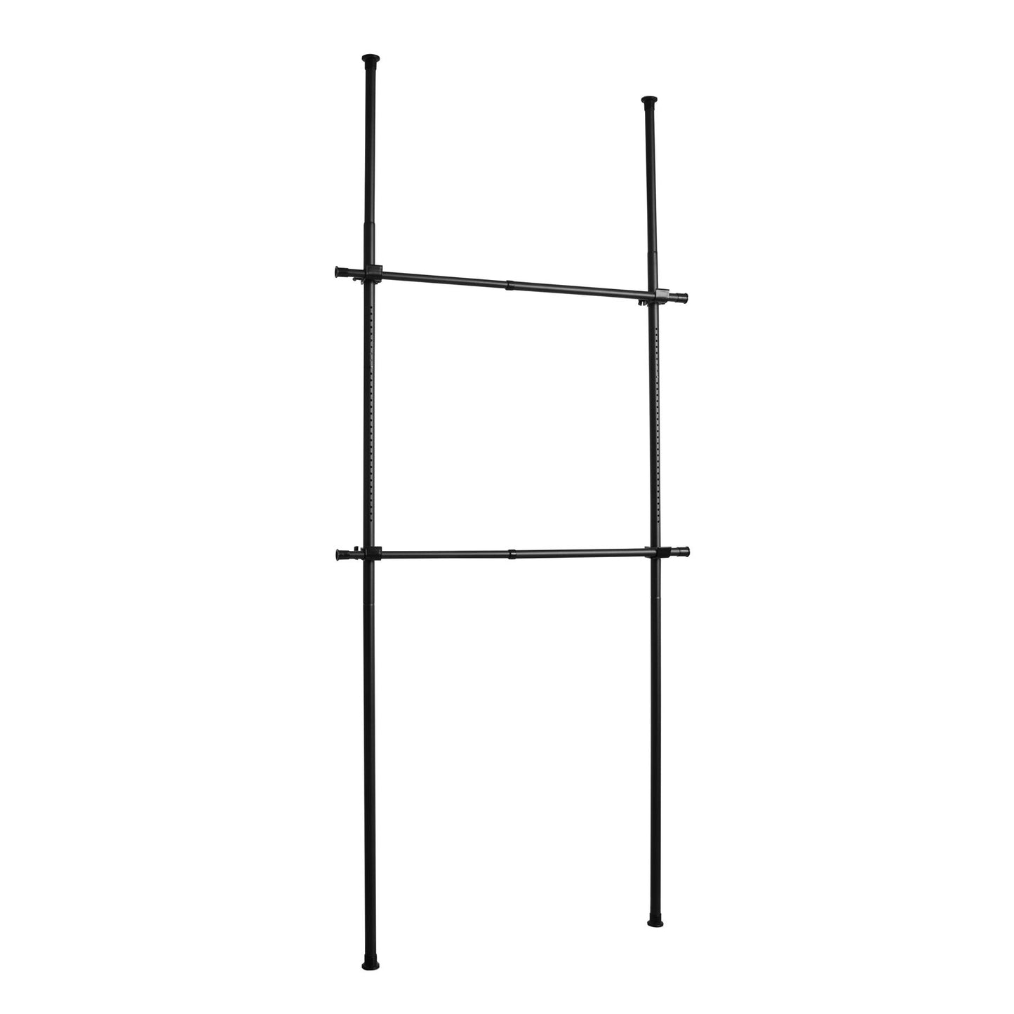 Telescopic Portable indoor garment rack tools in matt black