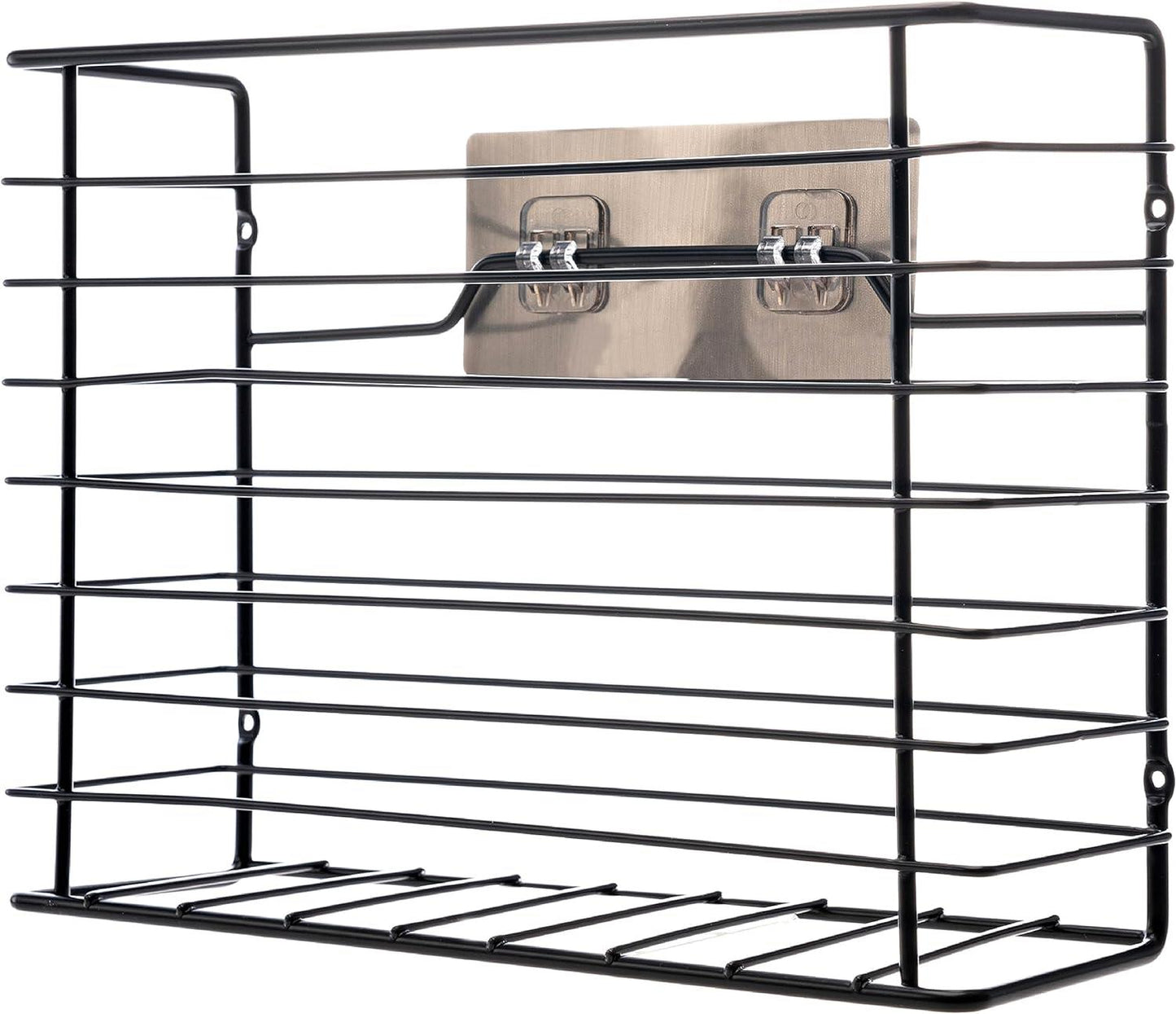 Wall Mounted Kitchen Storage Basket in Black Powder Coating