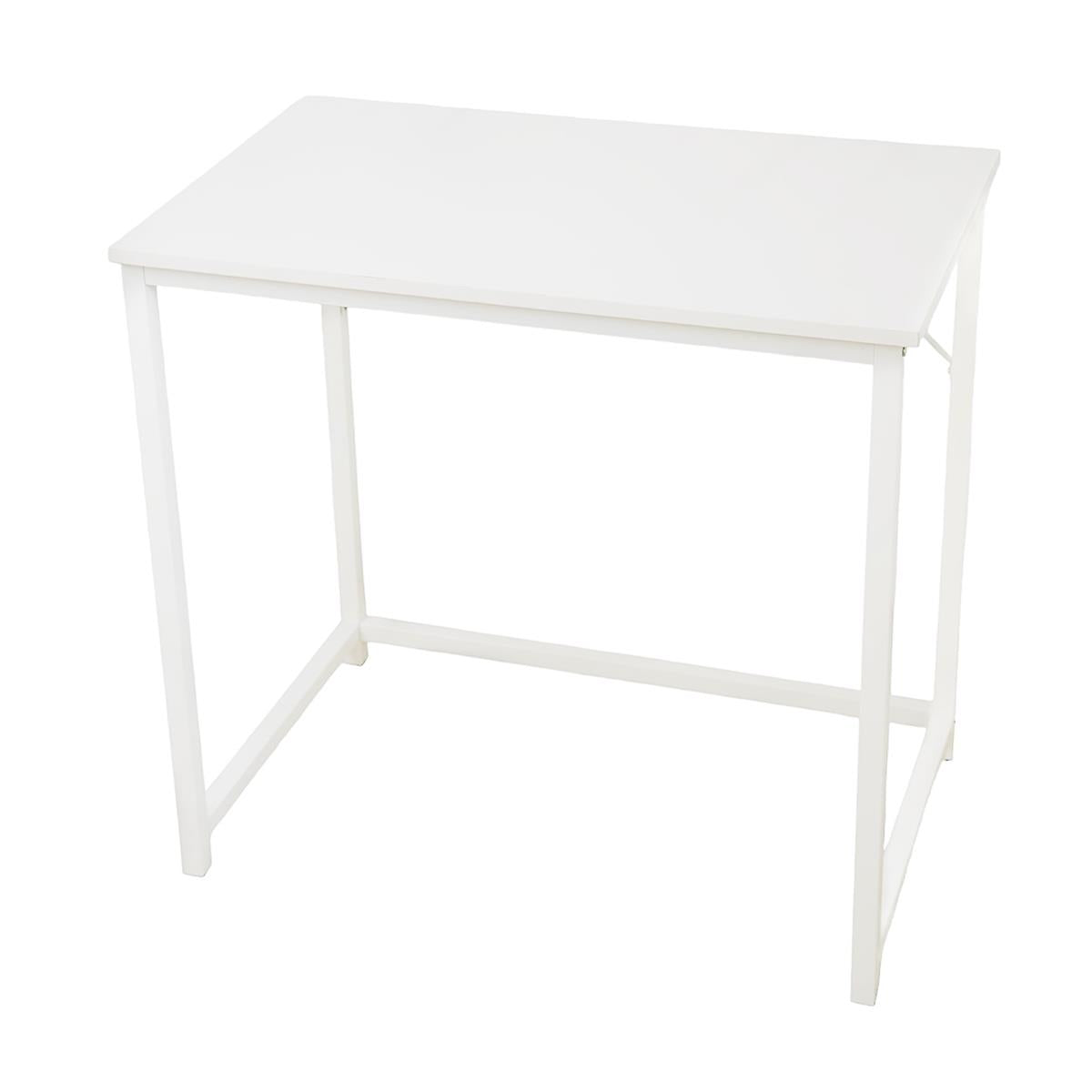 Small Rustic White top with black coated metal frame 80cm