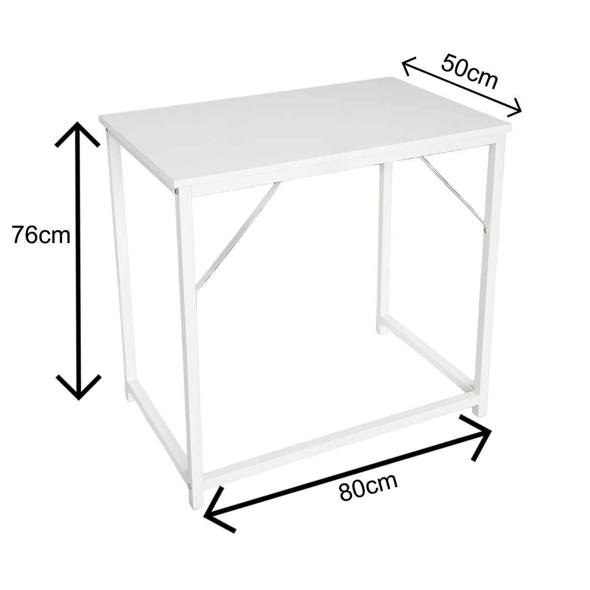 Small Rustic White top with black coated metal frame 80cm