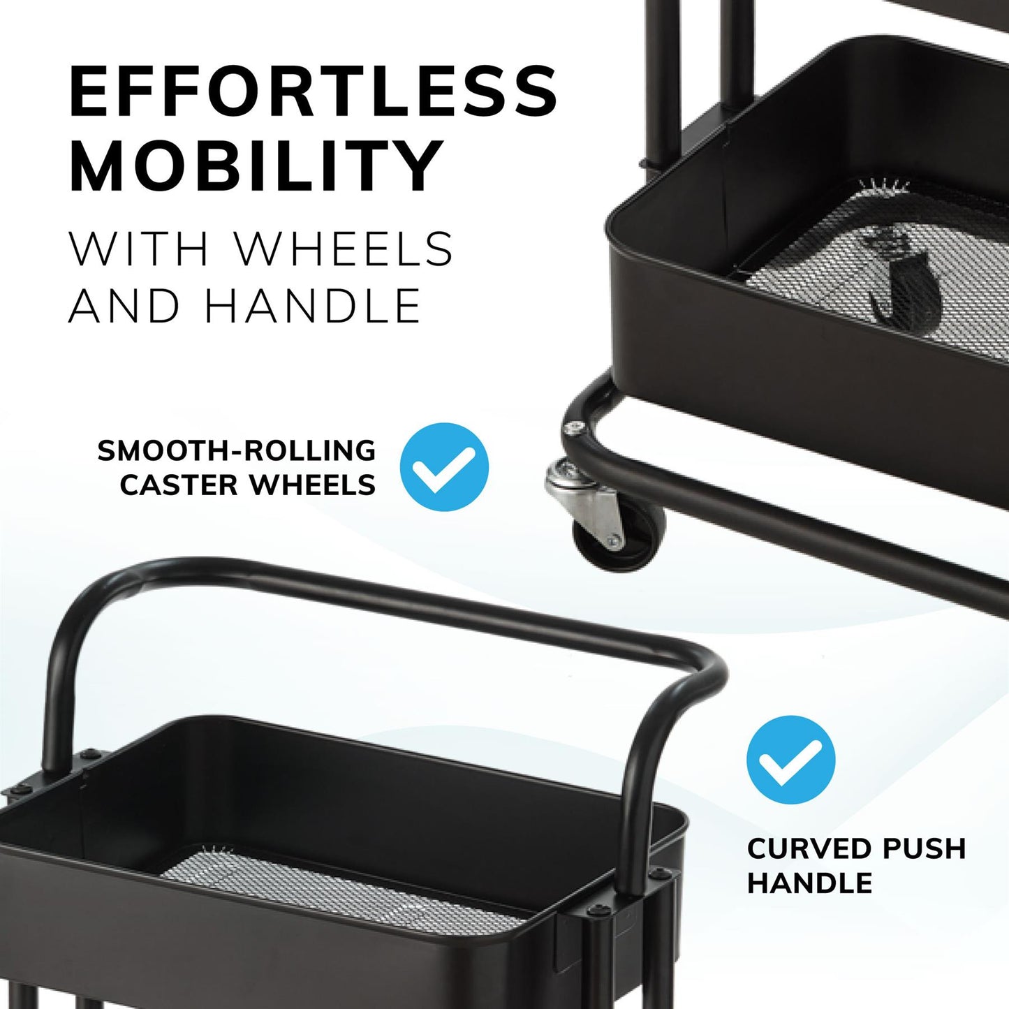 3 Tier Trolley Black