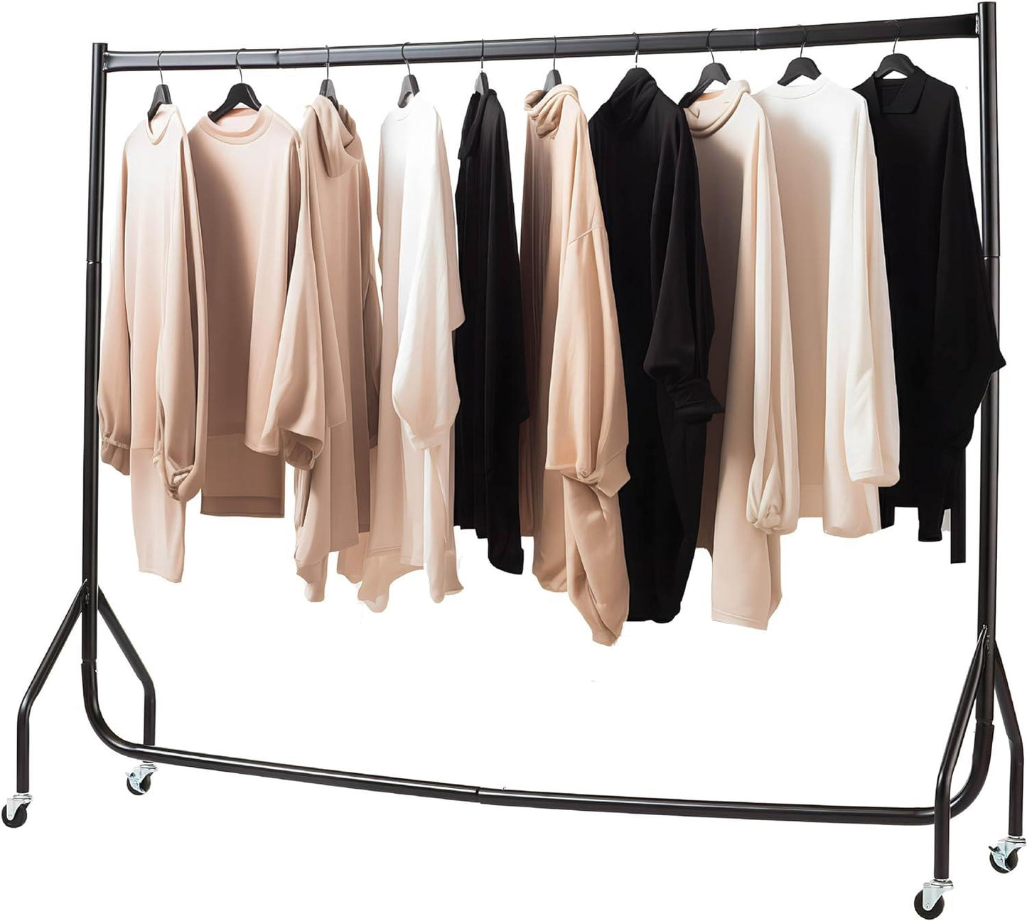 6ft Long x 5ft Tall Quality Heavy Duty Clothes Rail Black
