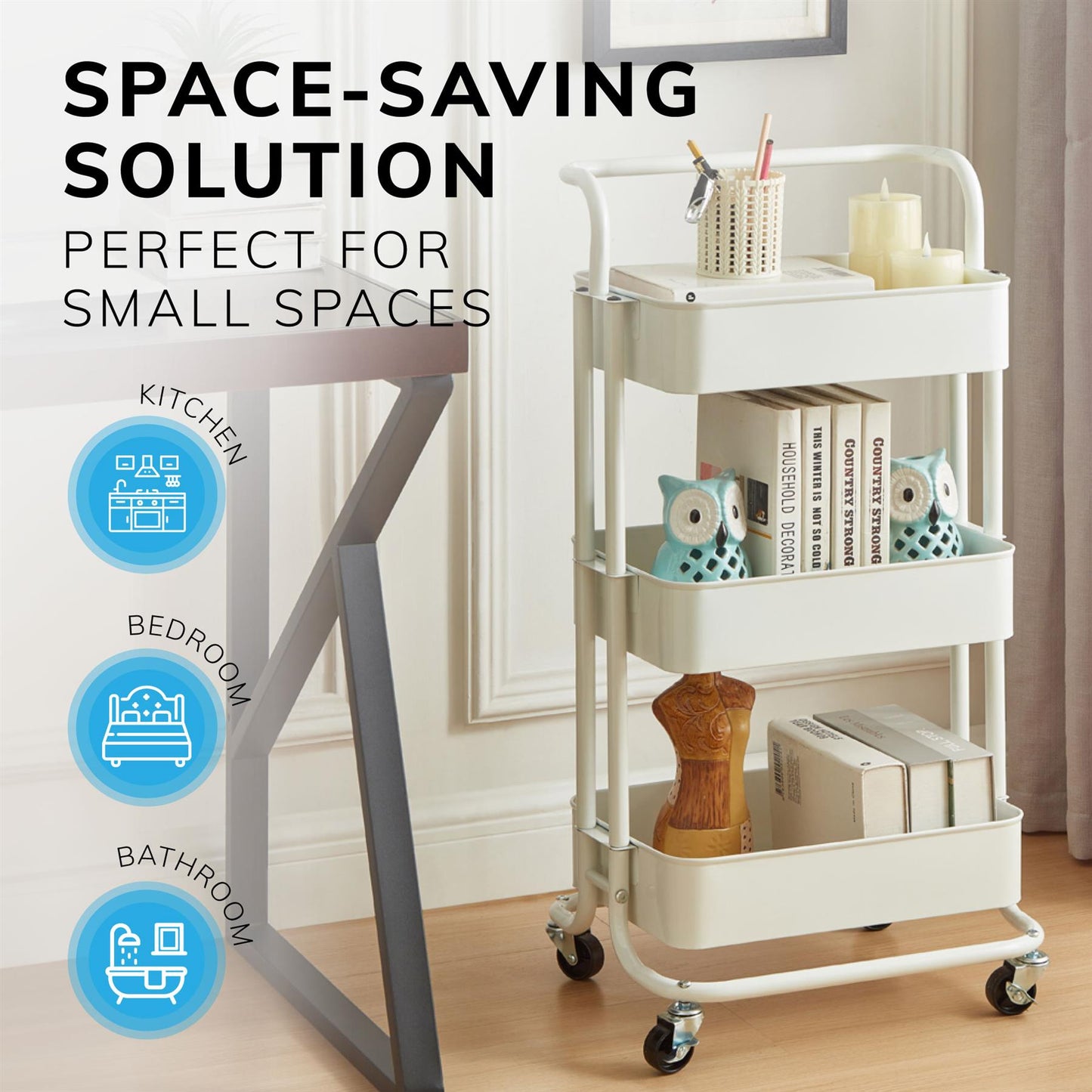 3 Tier Trolley White