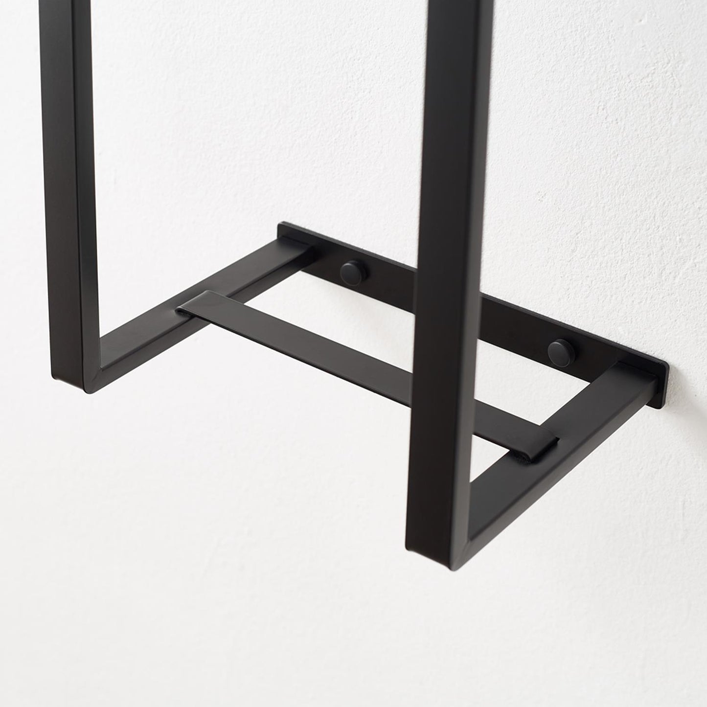 Wall Mounted Black Stainless Steel Double Bar Towel Rail for Bathroom 70cm