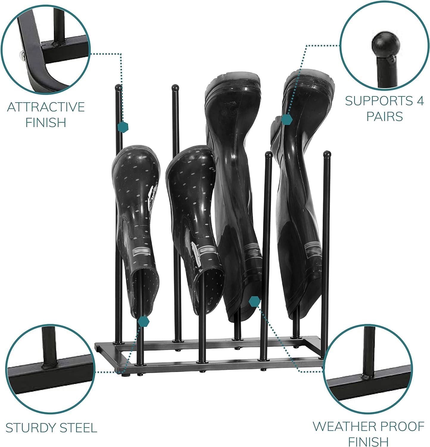 4 Pair Welly Boot Rack