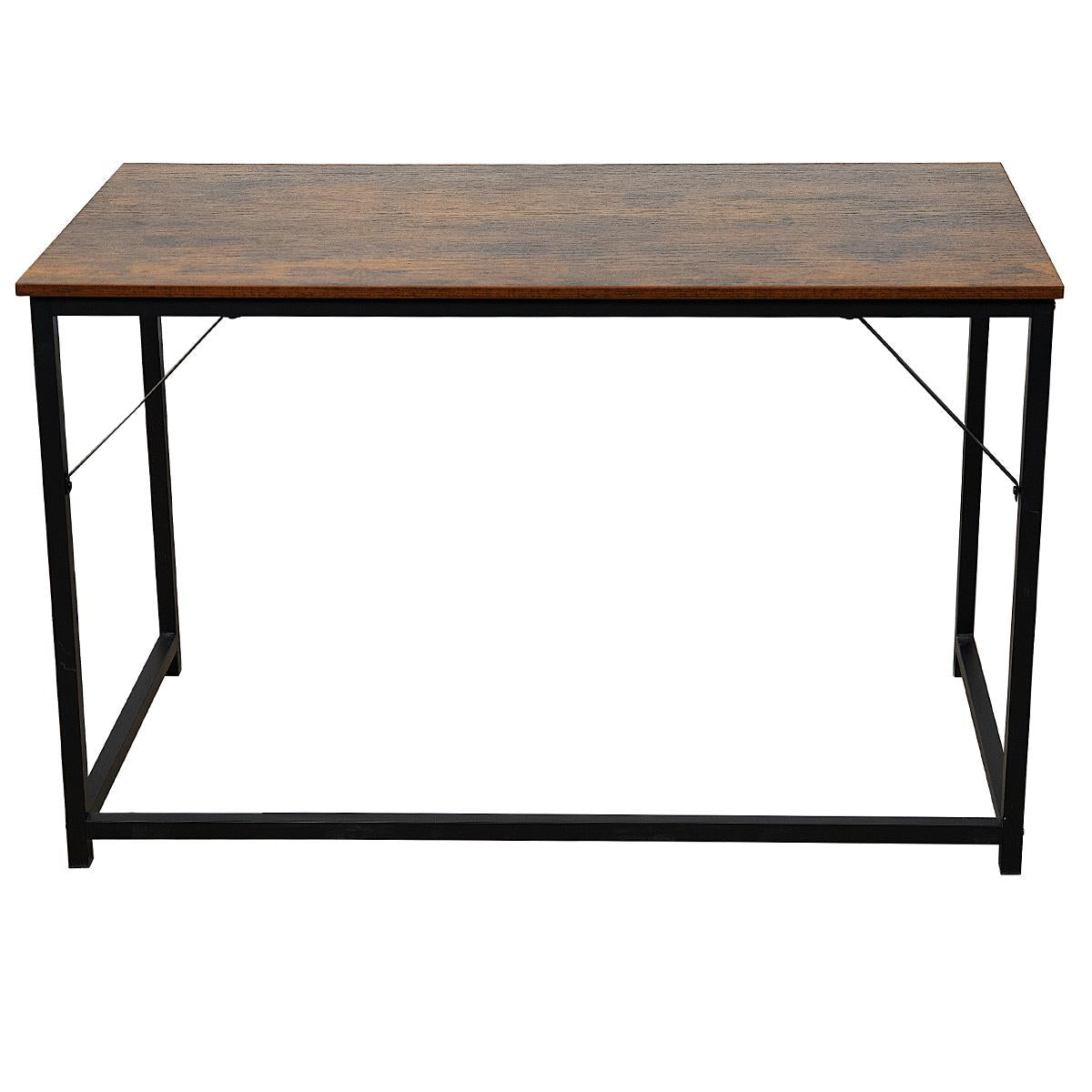 Medium Rustic brown top with black coated metal frame 100cm