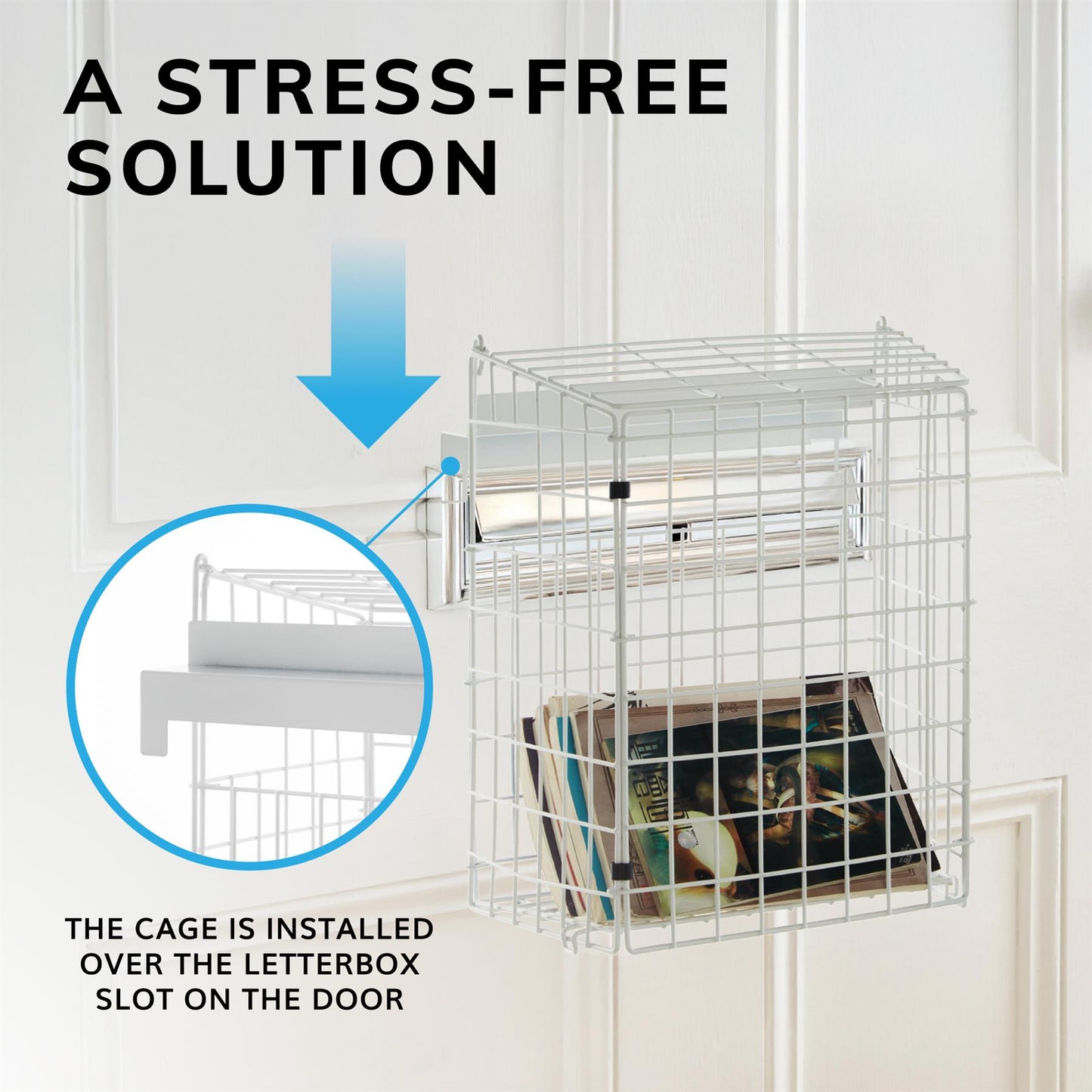 Large White Letterbox Cage over the Letterbox Fit