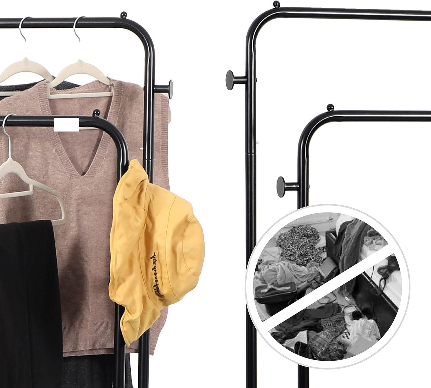 Freestanding Double Clothes Rail with Shoe Rack