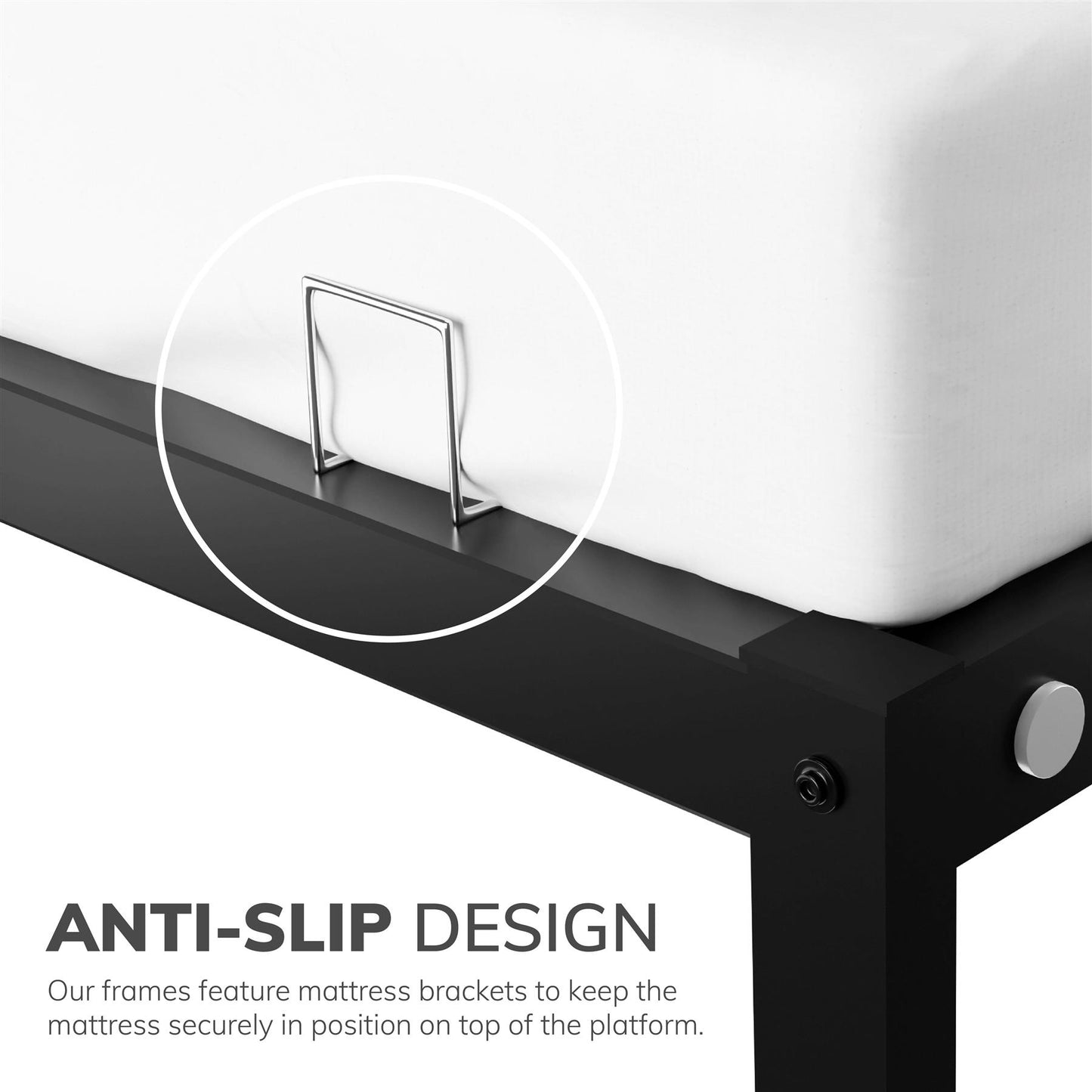 Double Metal Platform Bed Frame Square Tube