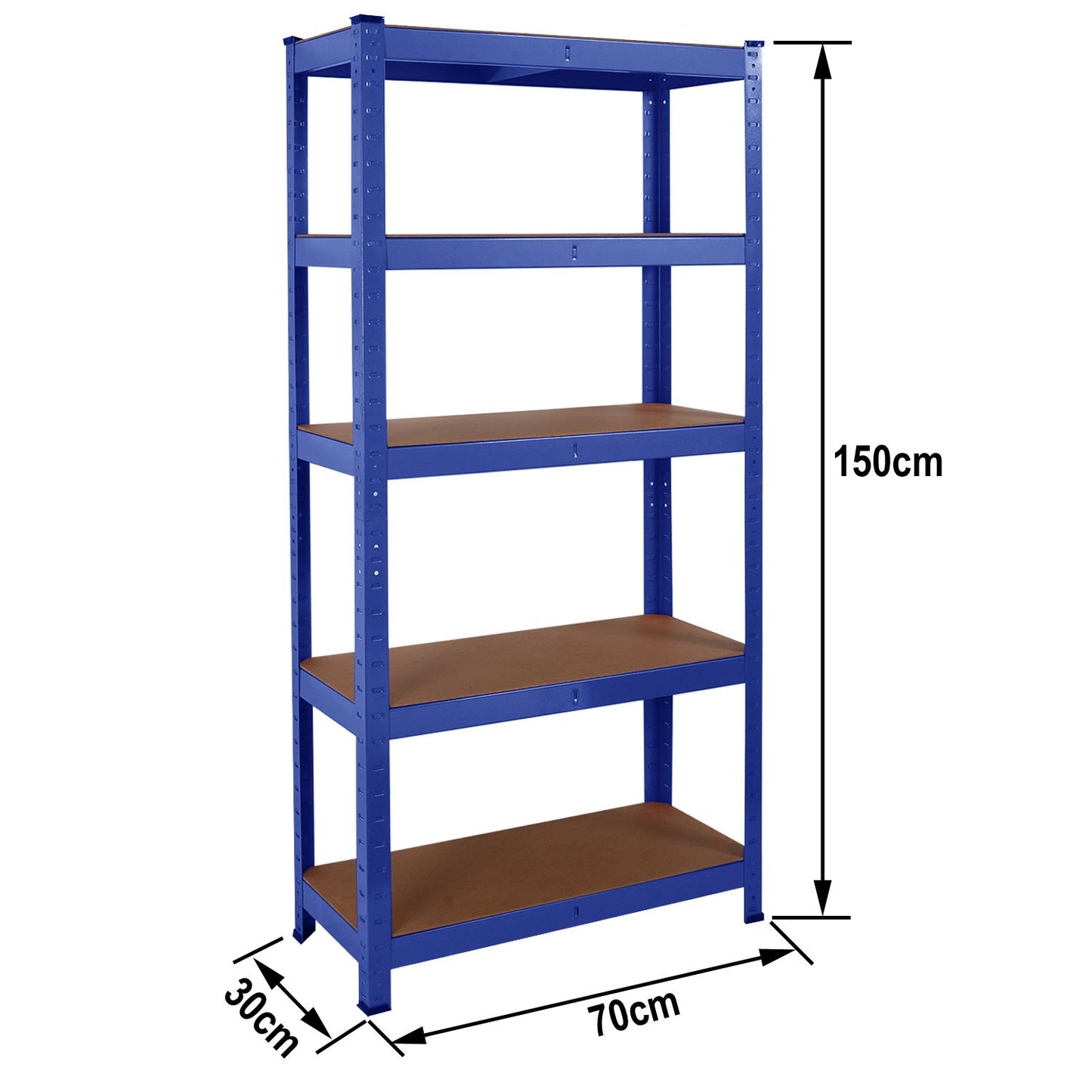 Heavy Duty Steel & MDF 5 Tier Racking in Blue