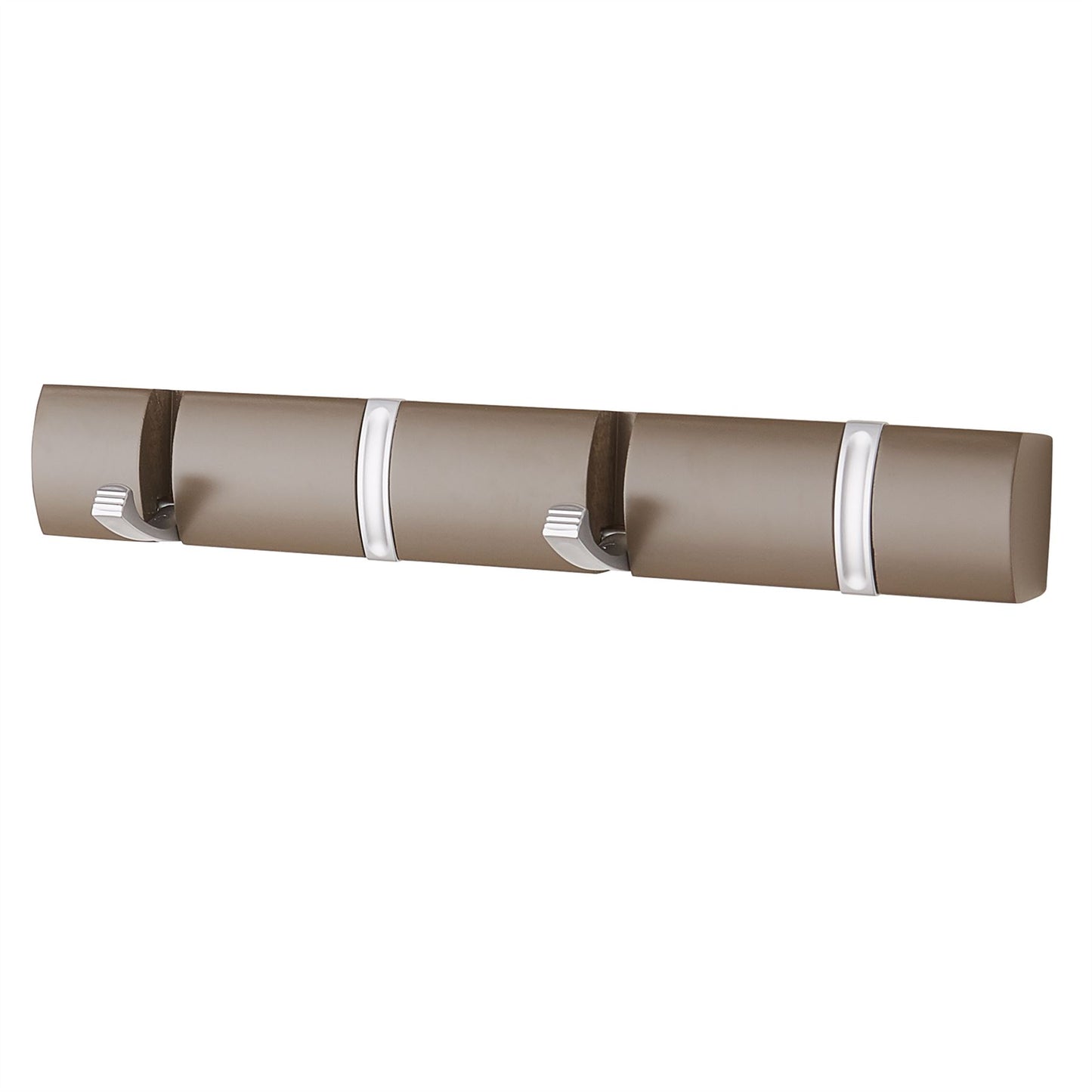 4 Door Hooks In Satin Chrome On Espresso Mountable Board