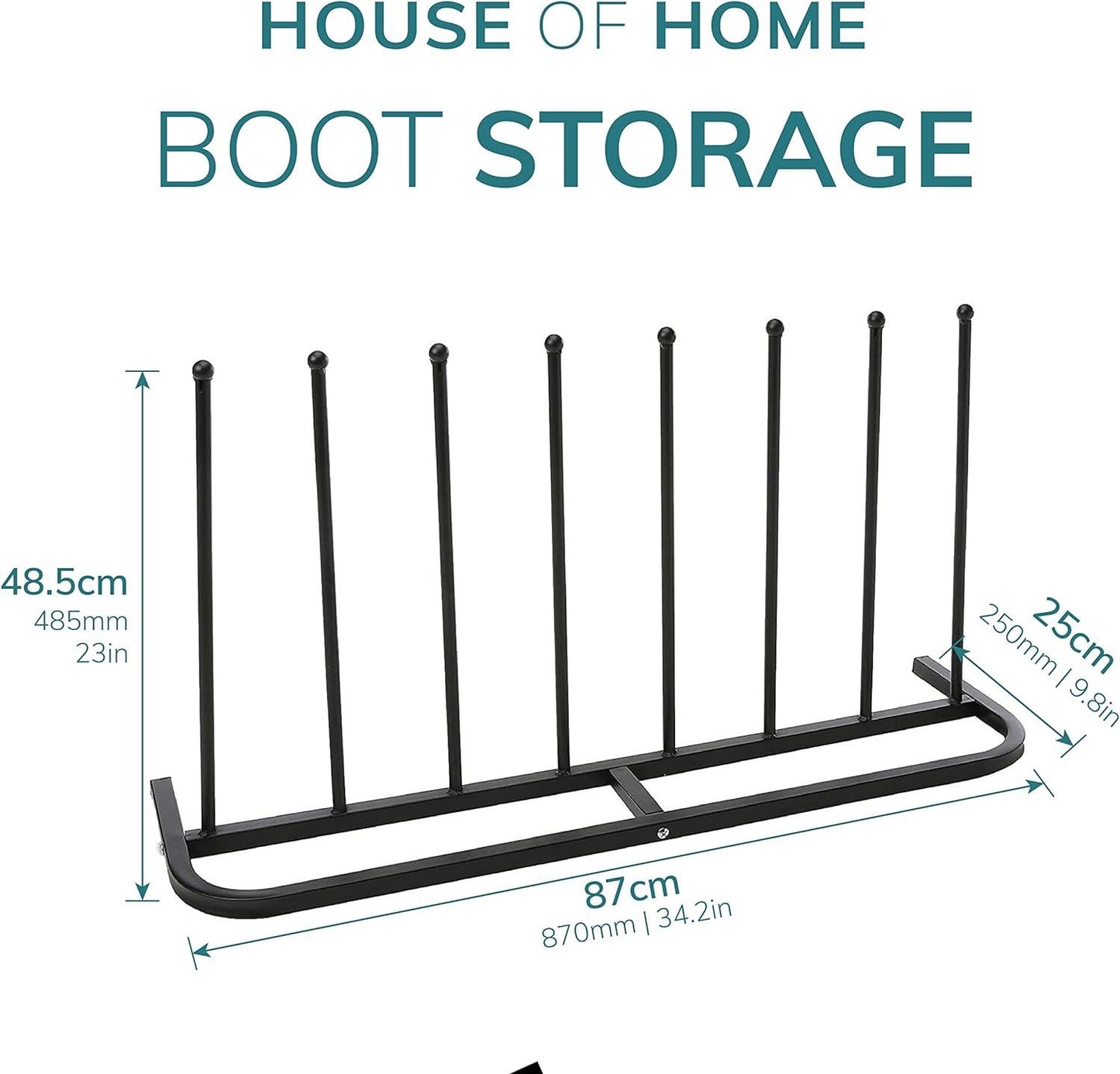 4 Pair Black Boot Shoe Welly Stand Storage Organiser
