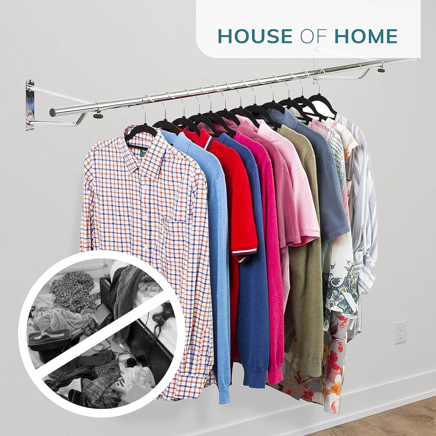 6ft Garment Rail In Chrome Plated