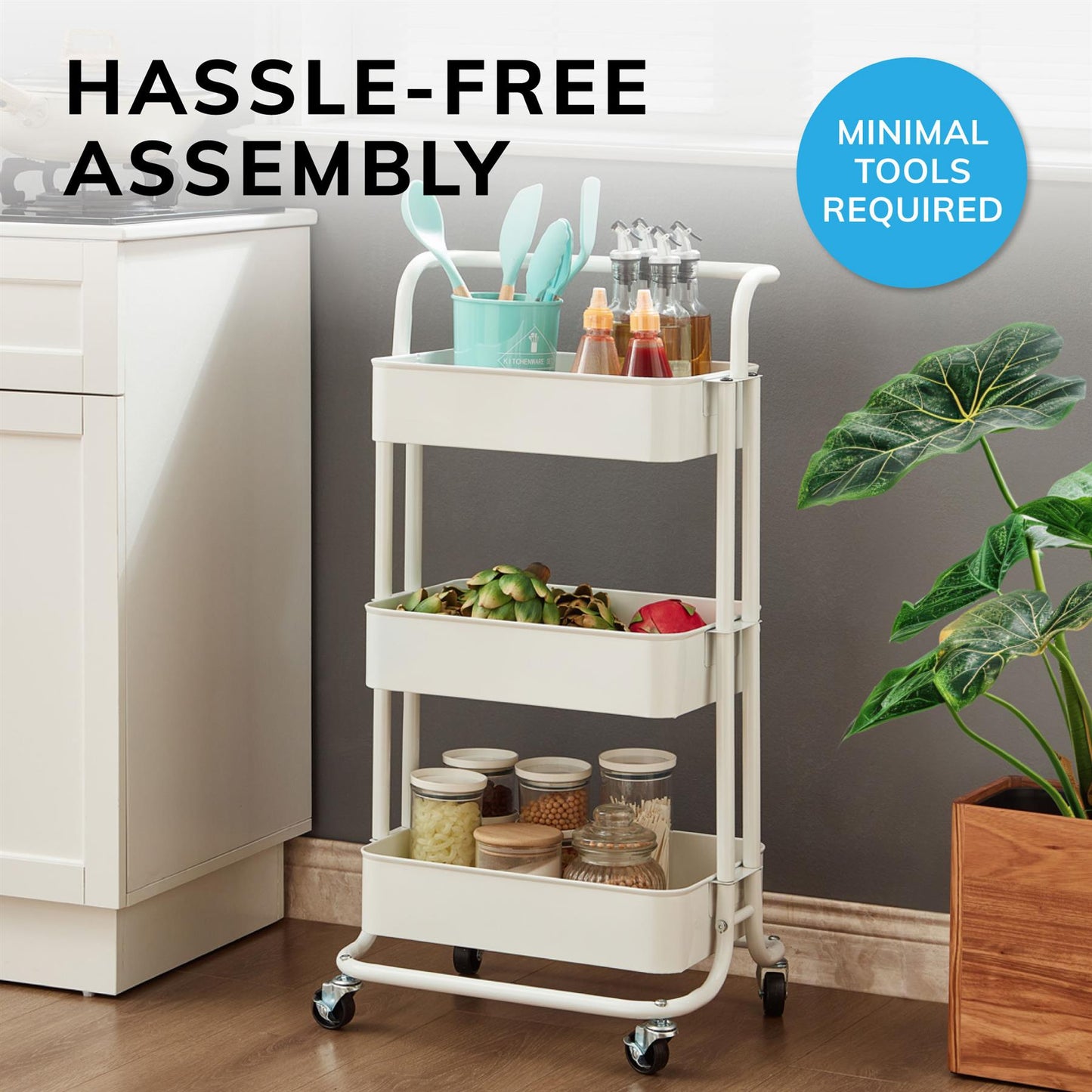 3 Tier Trolley White