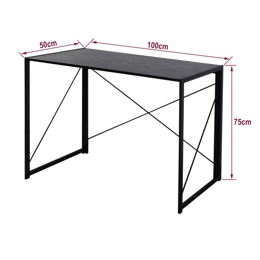 Multifunction Folding Desk Portable Compact Computer Table In Black