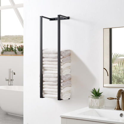 Wall Mounted Black Stainless Steel Double Bar Towel Rail for Bathroom 75cm