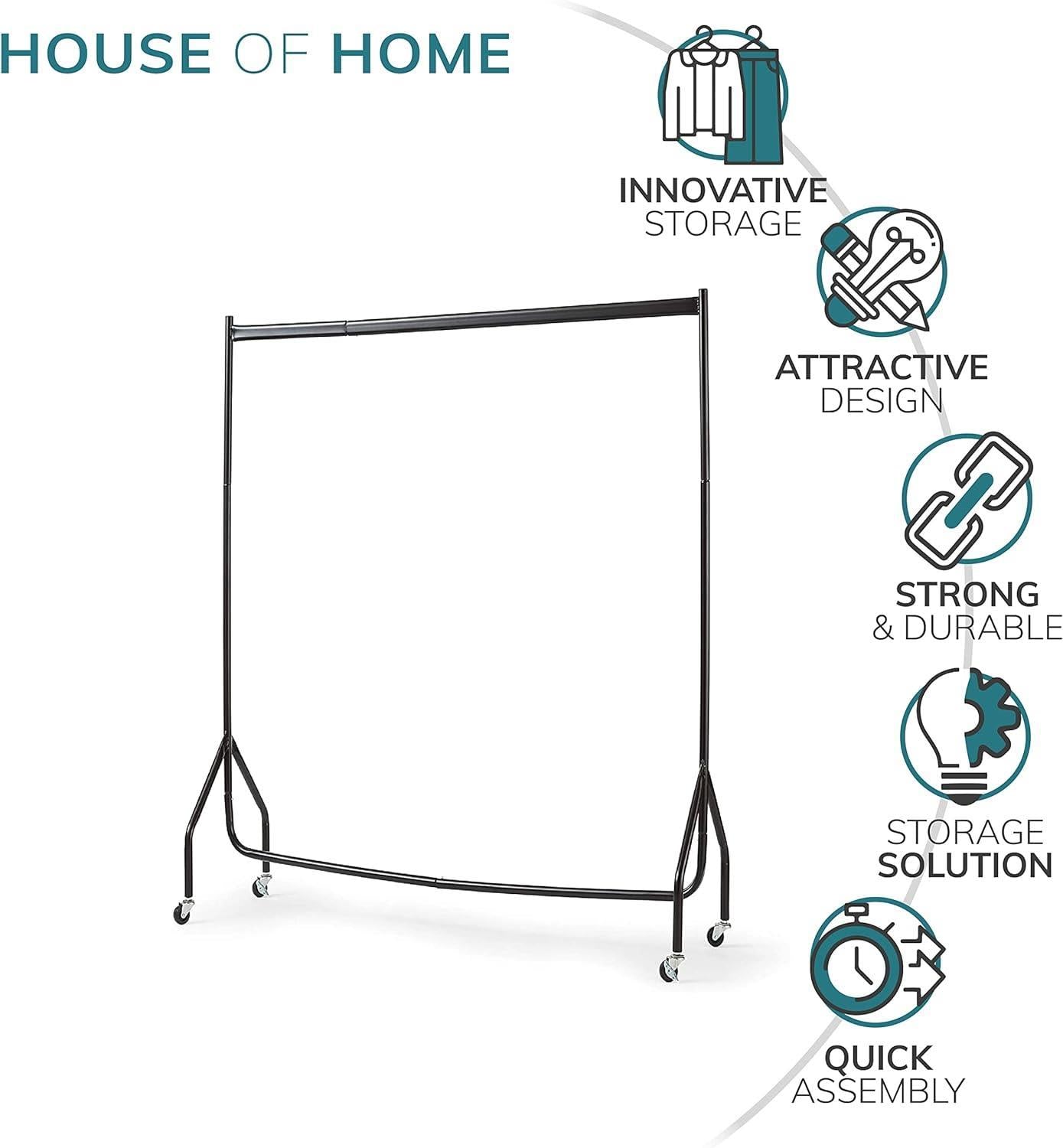 Superior Heavy  Duty 4FT Long x 5FT Clothes Rail In Black