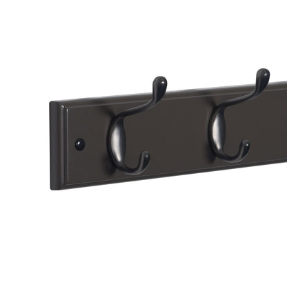6 Double Hook Wall Mounted Door Clothes Hanger Coat Rack in Charcoal Grey