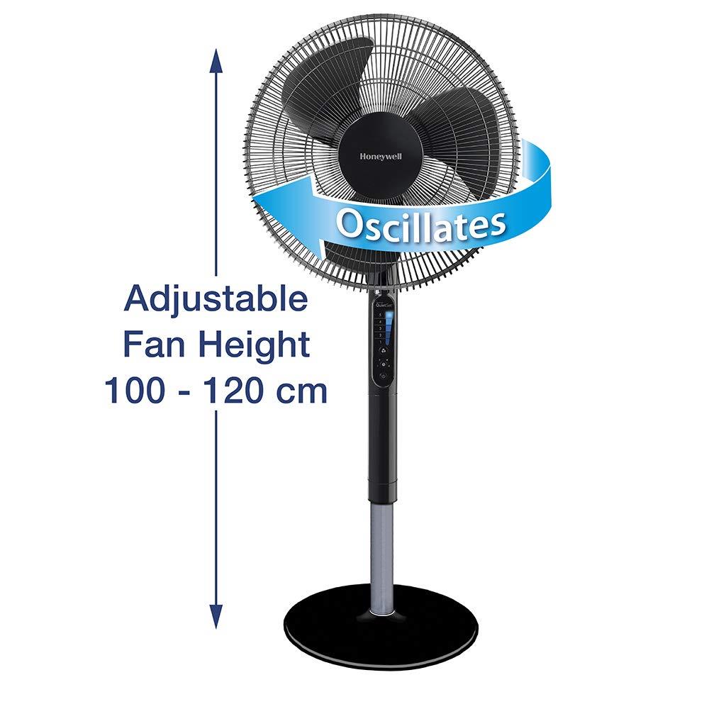 OVERBOX Honeywell Advanced QuietSet 16" Stand Fan With Noise Reduction Technology - Black UK Plug