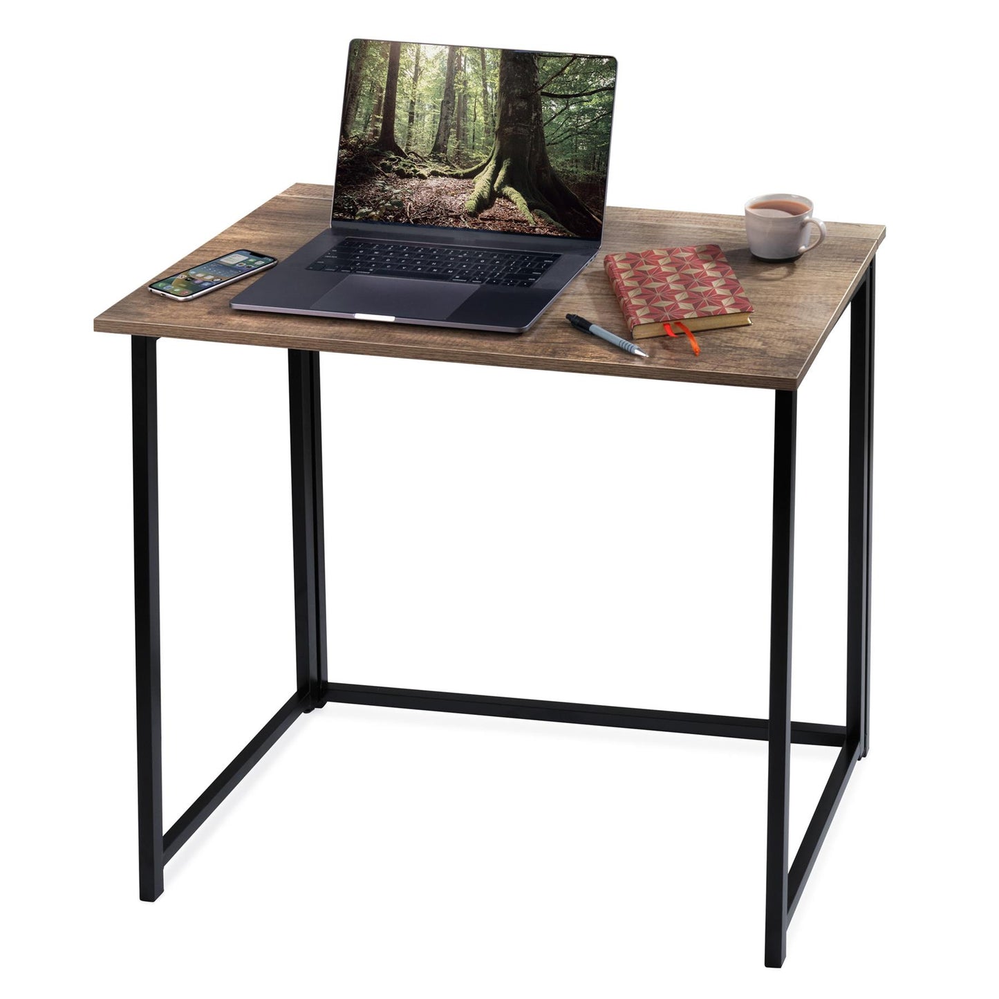 Folding Computer Desk Wooden Foldable Work Table Laptop Office PC Space Saving