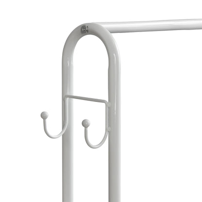 Clothes Rail With Two Shelves in White Powder Coating