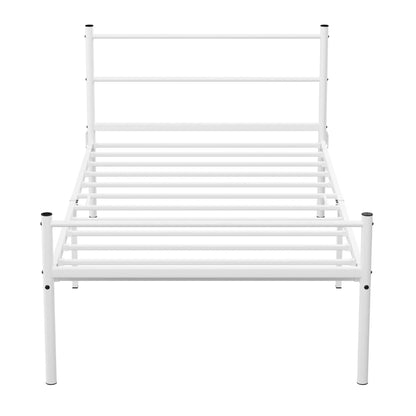 Extra Strong Single Metal Bed Frame Kid Adult Bedroom White Easy Assembly