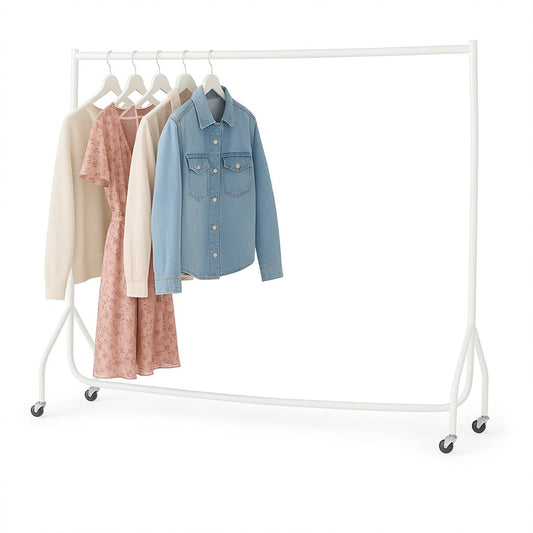 5ft x 5ft  Heavy duty clothes rail in white