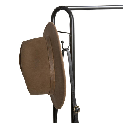 Clothes Rail Black With Two Shelves in Black Powder Coating