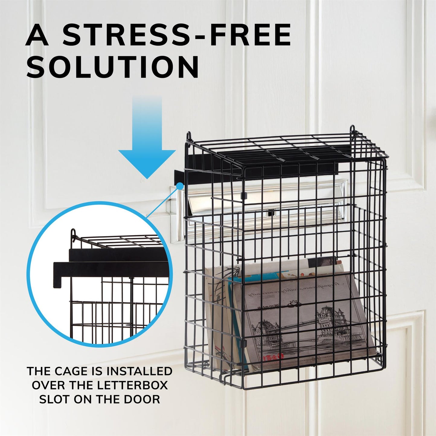 Large Black Letterbox Cage over the Letterbox Fit