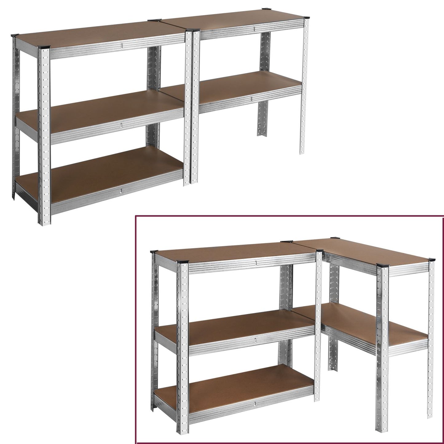 Heavy Duty Steel & MDF 5 Tier Galvanized Racking Shelf