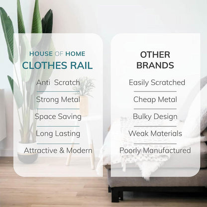 Two Tier Vintage Style Black Steel Clothes Rack with Two Storage Shelves – Perfect Clothing Shoes Bags Hats Storage for Bedrooms Closets & Boutique Shops