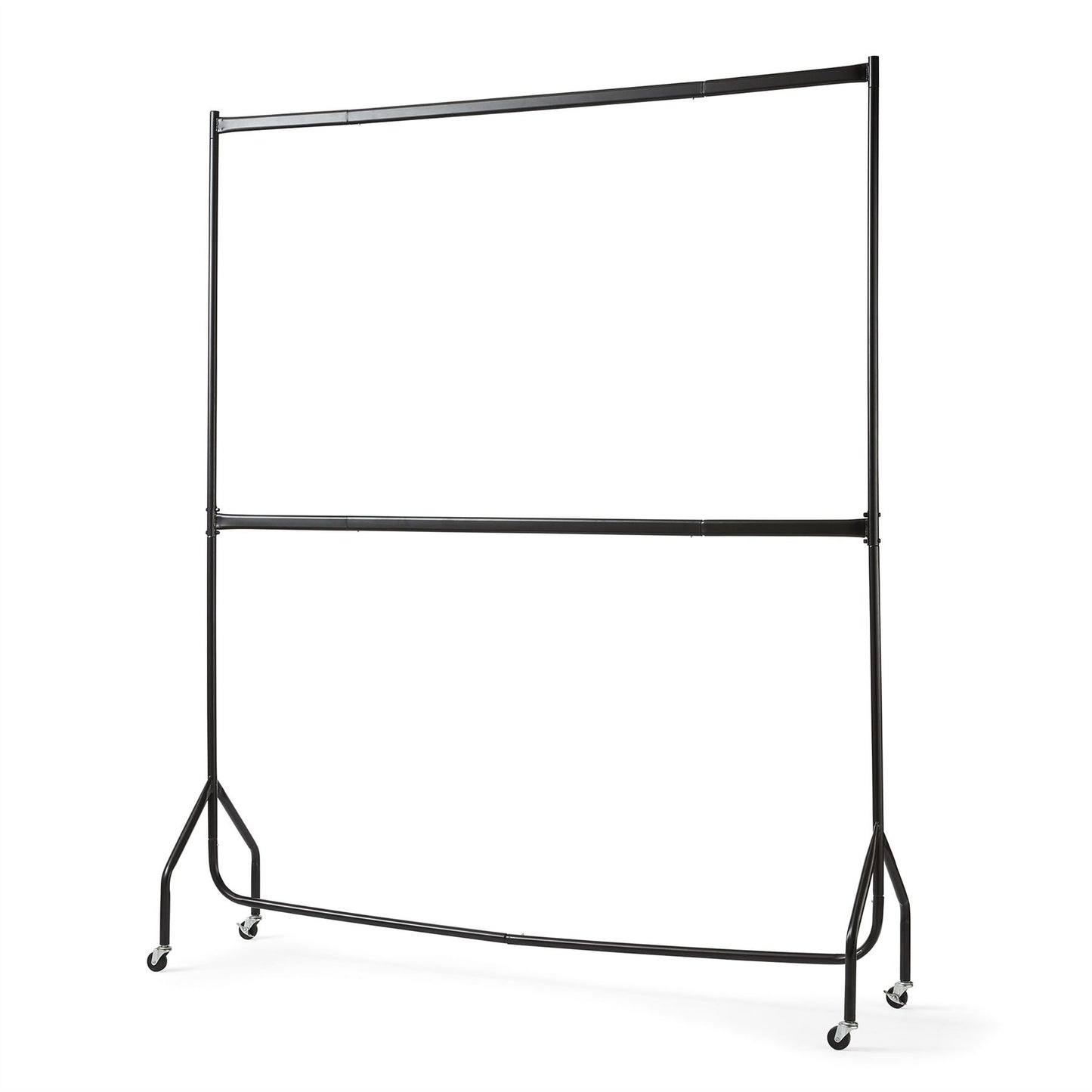 6ft long x 7ft Two Tier Heavy Duty Clothes Rail Garment Hanging Rack In Black