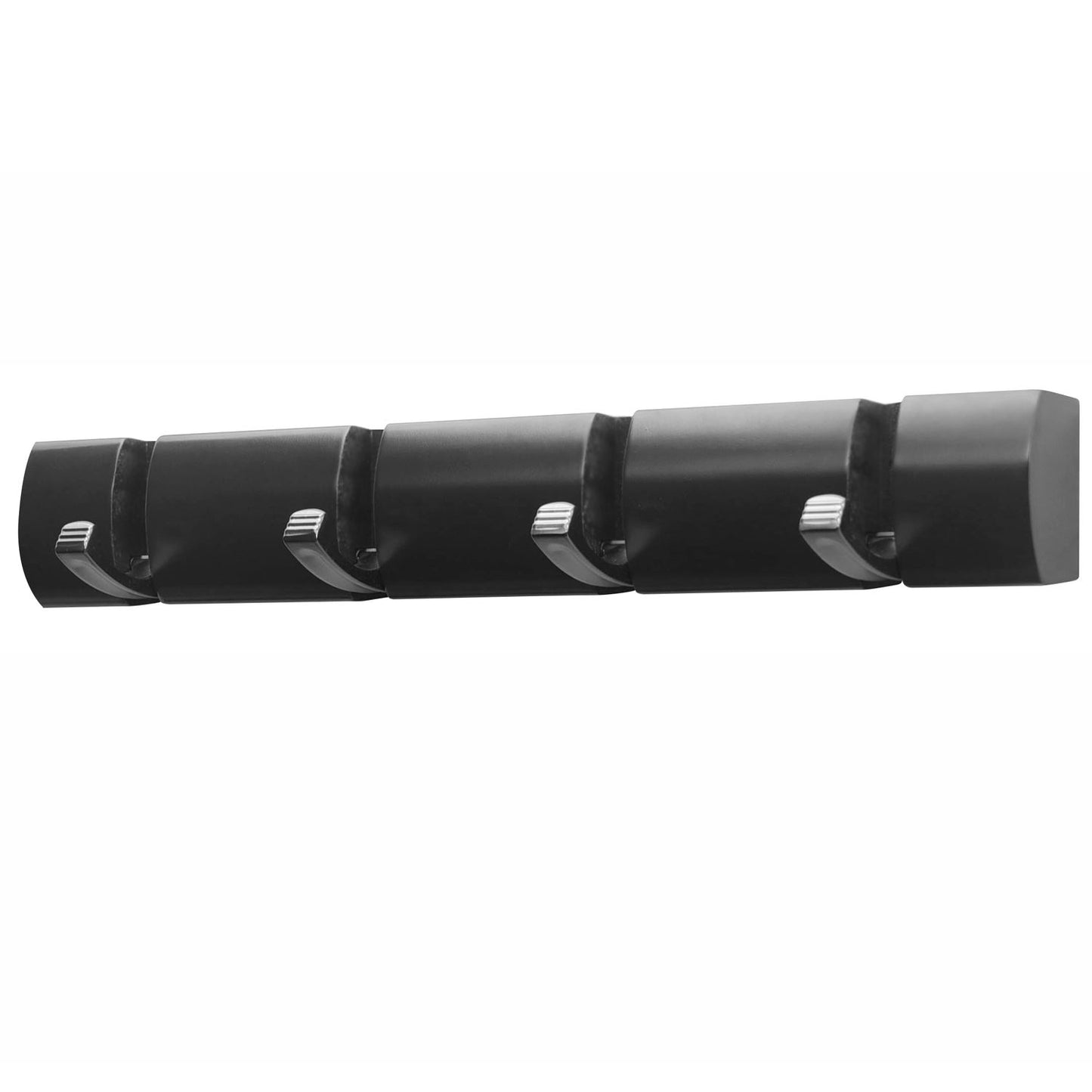 4 Door Hooks In Black Nickel On Black Mountable Board