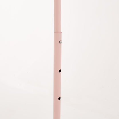 Heavy Duty Pink Clothes Rail Adjustable Width Height with Shelf, Locking Wheels