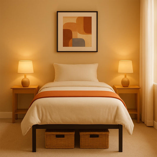 Single Metal Bed Frame Durable Black Powder Coating, 198 x 91 x 40 cm