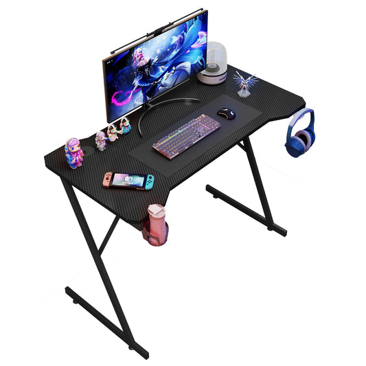 Gaming / Computer Desk – Carbon Fibre Top Black - 118cm L x 60 D x 75 H