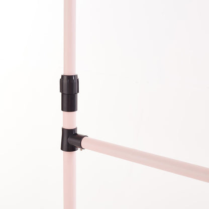 Double Clothes Rail, Extended Top Rail Adjustable Height, Pink