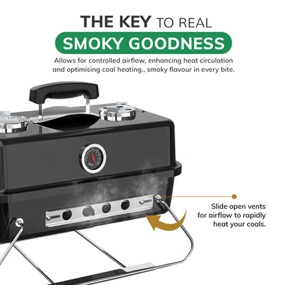 Portable BBQ Charcoal Grill Ideal Camping, Festivals, Travel with Foldable Legs