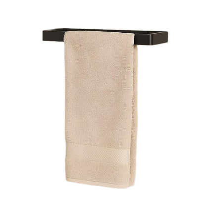 Wall Mounted Black Towel Holder 20cm Rectangle Rail
