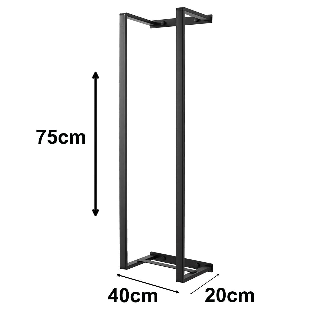 Wall Mounted Black Stainless Steel Double Bar Towel Rail for Bathroom 75cm