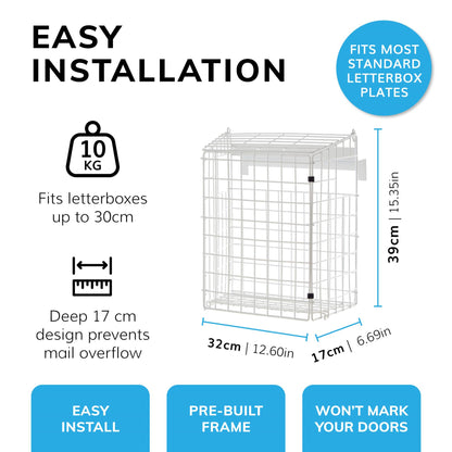Large White Letterbox Cage over the Letterbox Fit