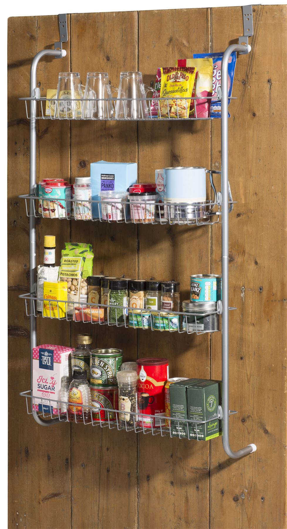 4 Tier Over Door Hanging Rack / Shelves For Pantry Or Storage Cupboard