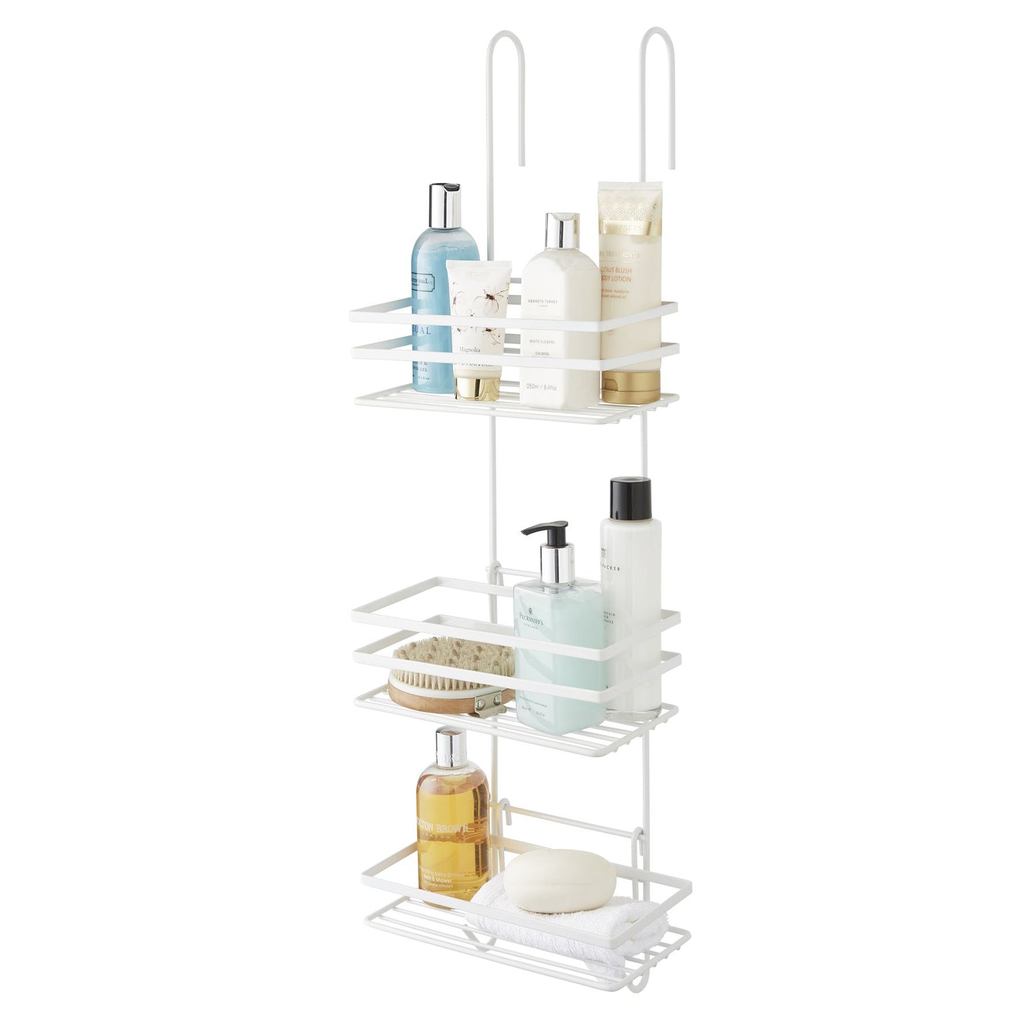 3 Tier Non Rust Hanging Shower Caddy Bathroom Organiser in White